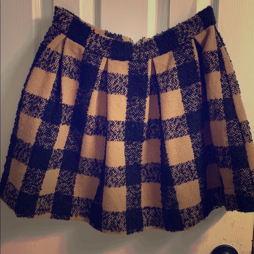 Honey Punch Pleated Mini A Line Skater Skirt